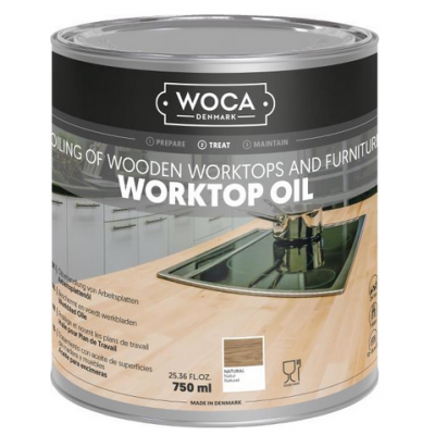 WOCA Arbeitsplattenöl natur / farblos für alle Massivhölzer und Leimhölzer - 750 ml